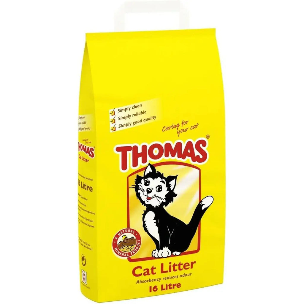 16L Thomas Cat Litter Highly Absorbent Natural Mineral Litter 16 Litres
