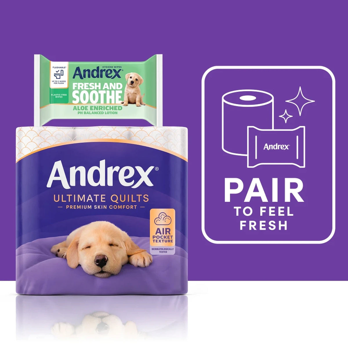 Andrex Ultimate Quilts Toilet Tissue, 3-Ply, 9 Mega Rolls