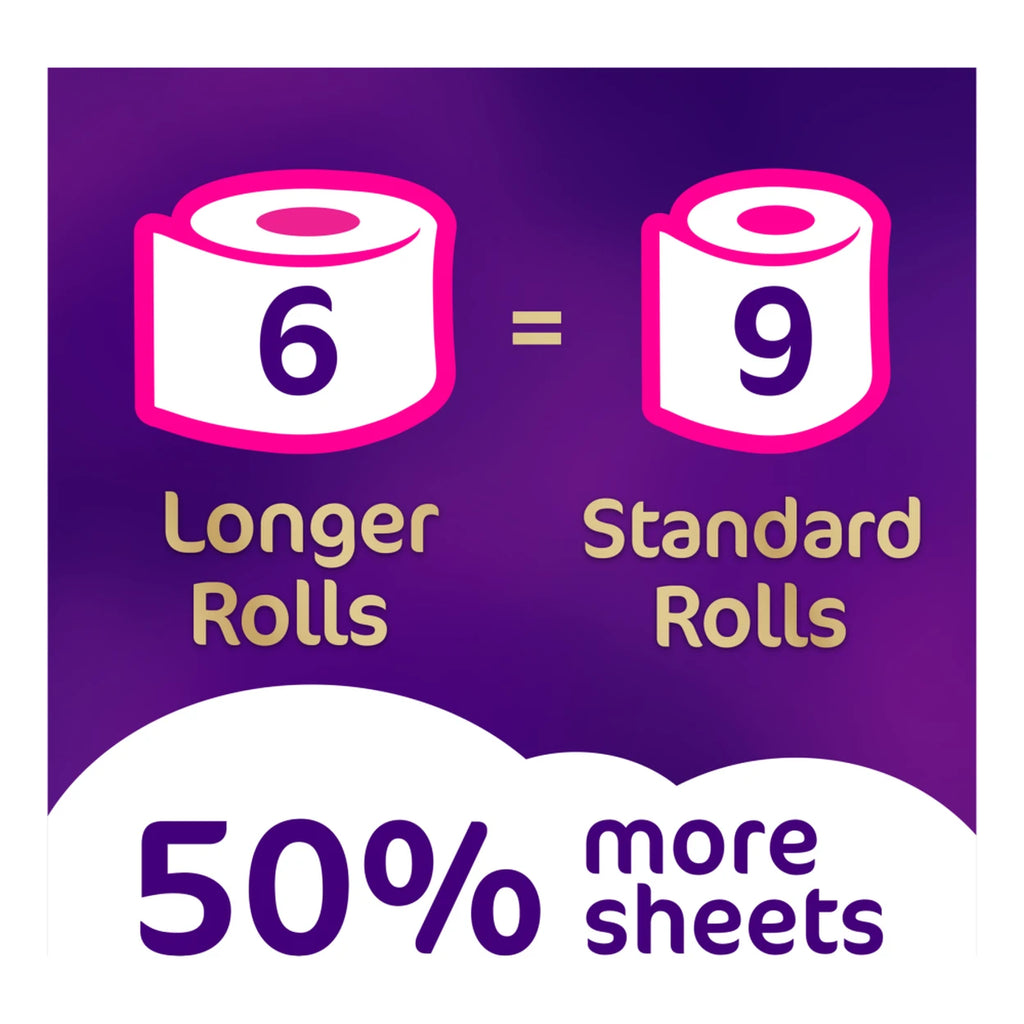Cushelle Quilted Toilet Tissue 3 Ply 6 Rolls 1,416 Sheets Soft & Strong (236)