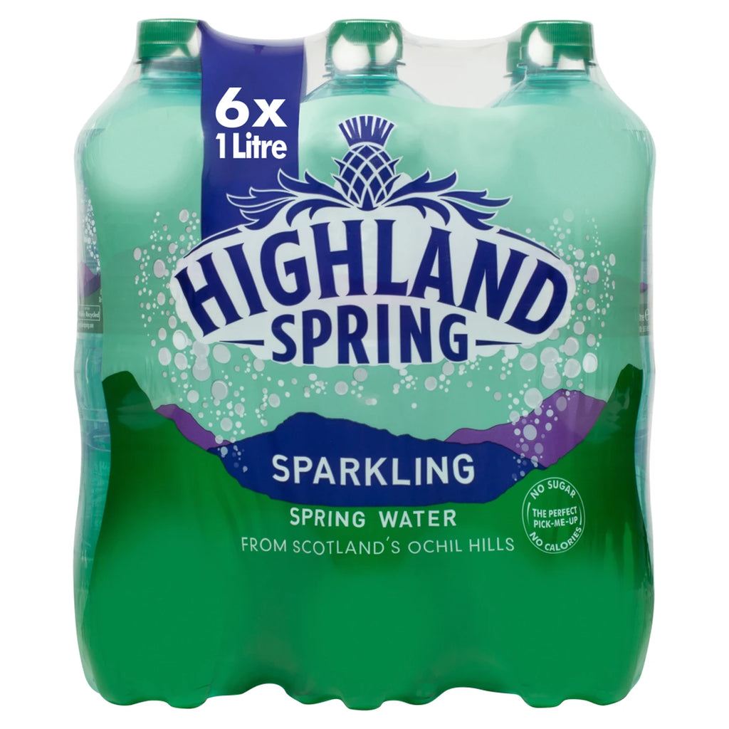 Highland Spring Sparkling Water, 6 x 1 Litre | UK Free And Fast Dispatch