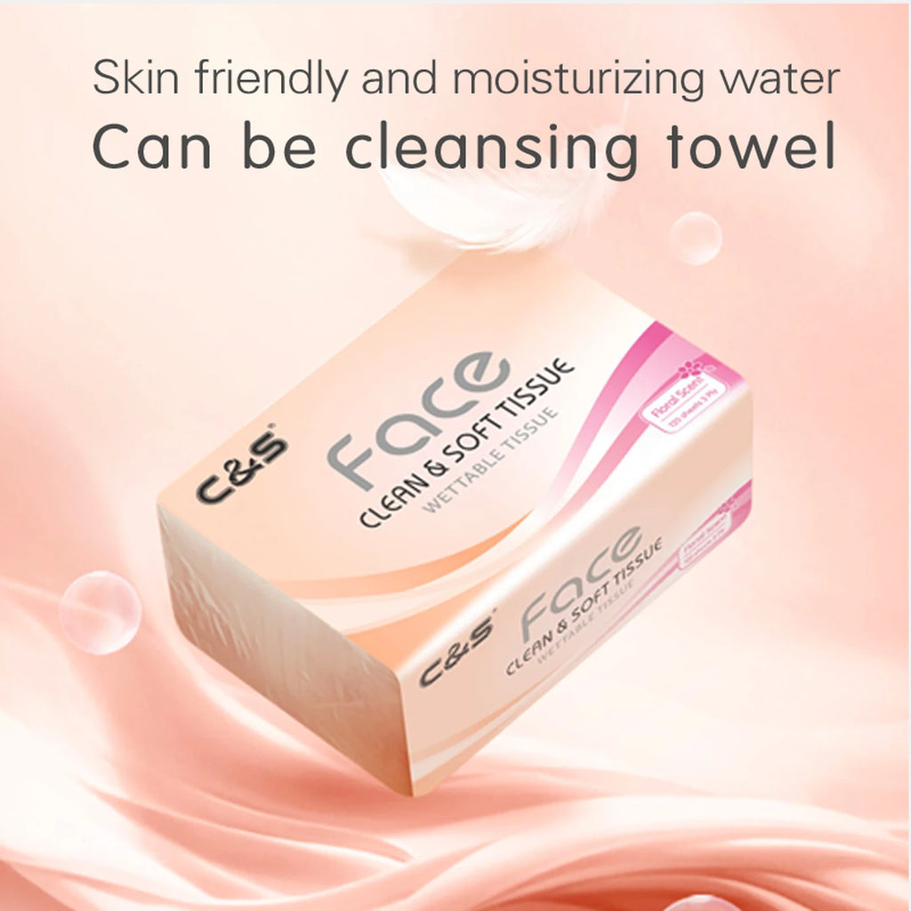 【Back-to-School】C&S Facial Tissues， Floral Scent，3-Ply， 720 Sheets (120 Sheets * 6 Packs)， Family Sharing Pack， Economical