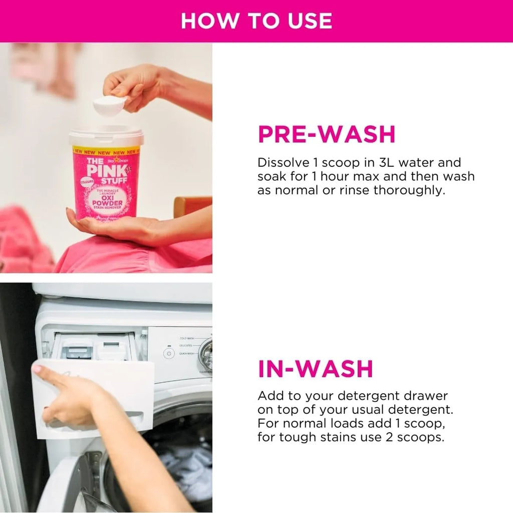 Star Drops The Pink Stuff The Miracle Laundry Oxi Powder Stain Remover Colours 1kg