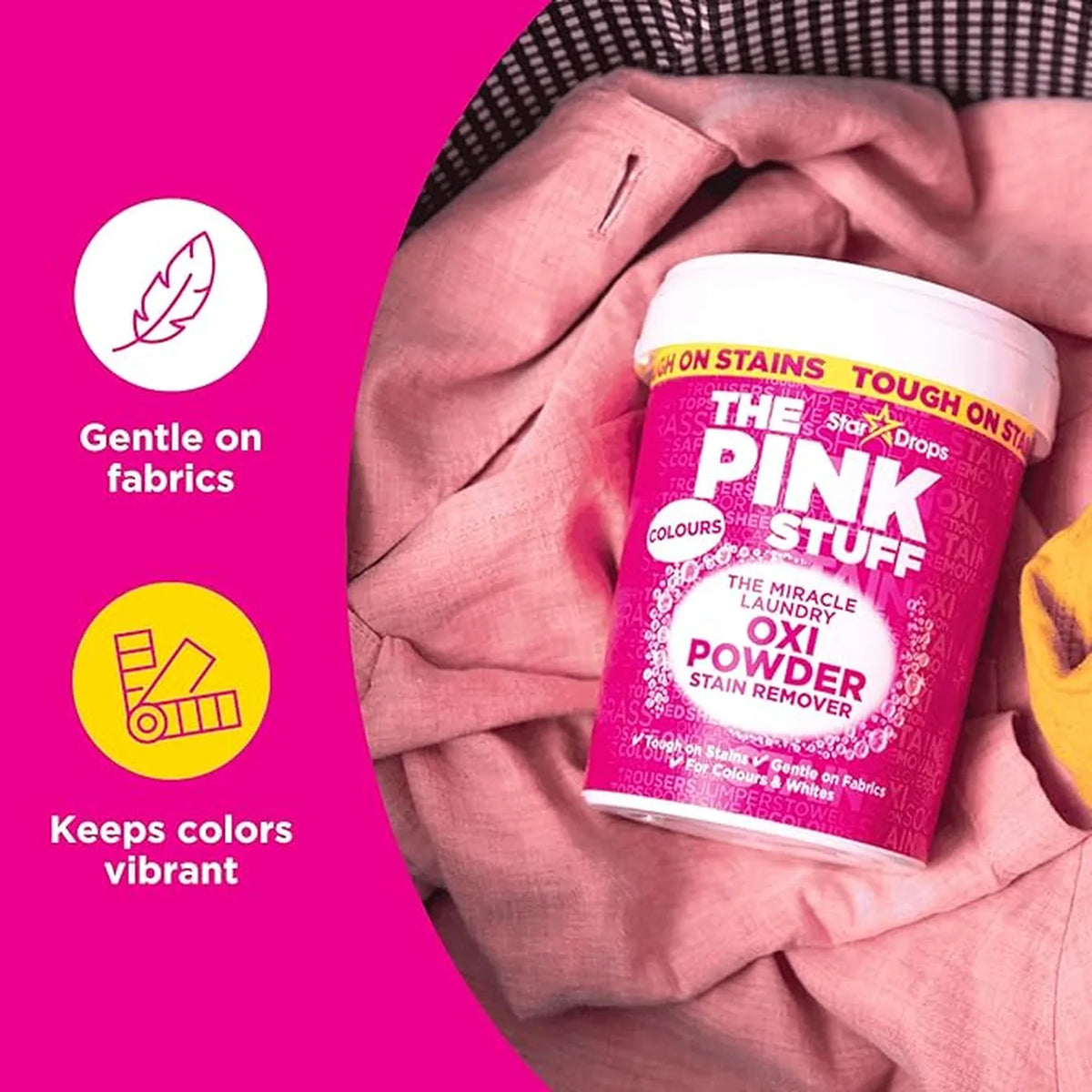 Star Drops The Pink Stuff The Miracle Laundry Oxi Powder Stain Remover Colours 1kg