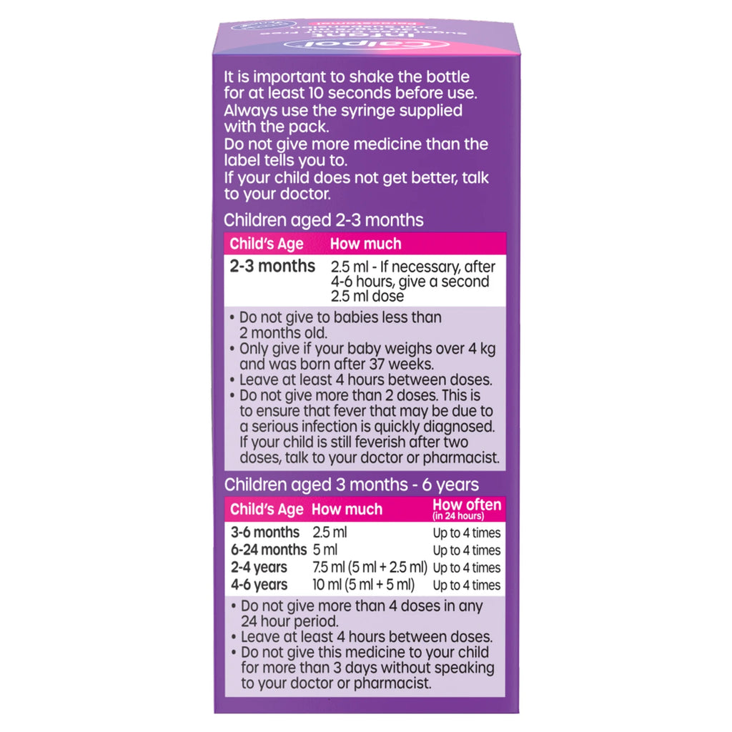Calpol Infant Sugar & Colour-Free Oral Suspension 2+ Months 100ml