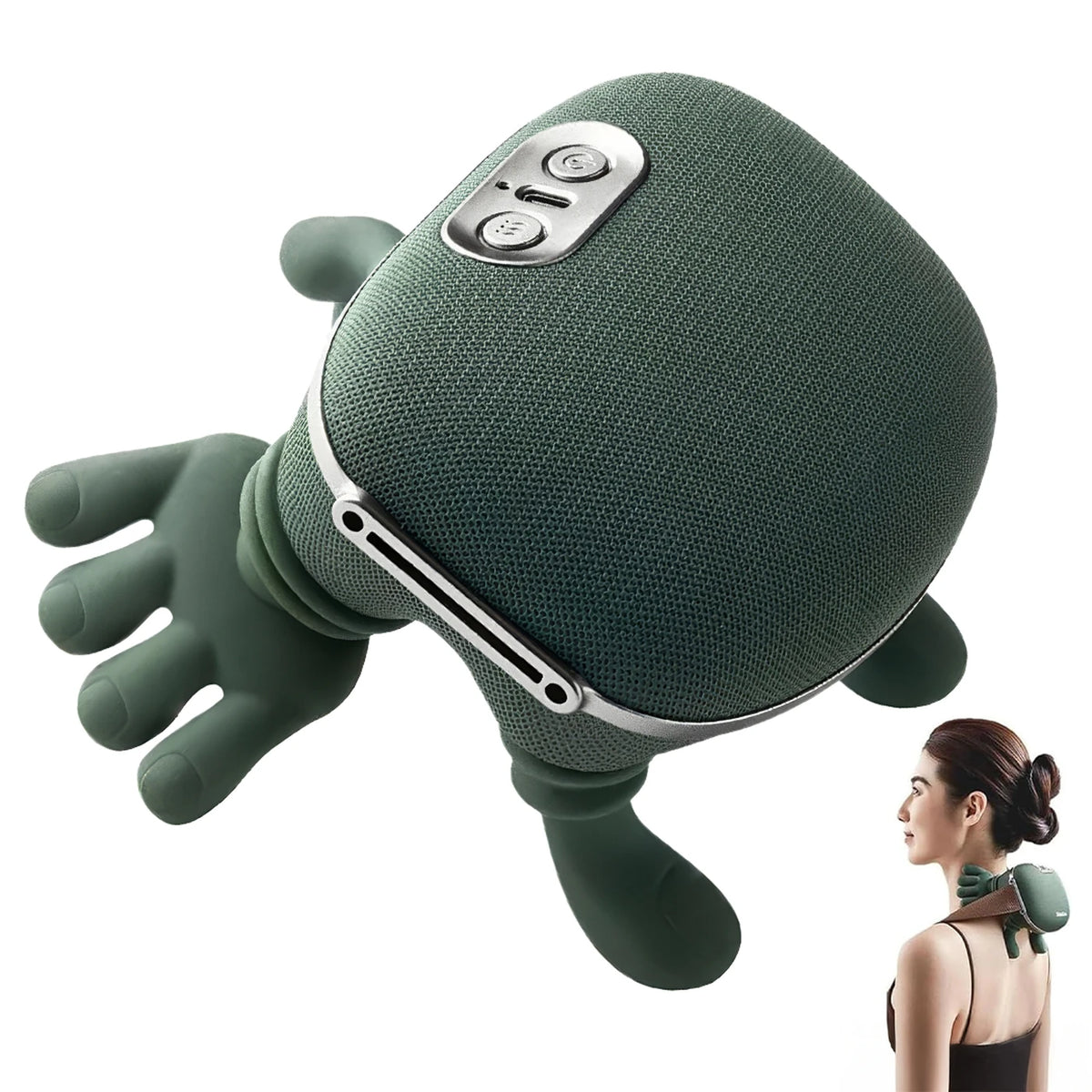 Hand Shaped Neck & Shoulder Massager Deep Tissue Tool USB-C Adjustable Strap Pro
