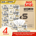 C&S Jierou Soft & Skin-Friendly Boxed Facial Tissue， 3-Ply， 424 Sheets (4 Boxes*106 Sheets)