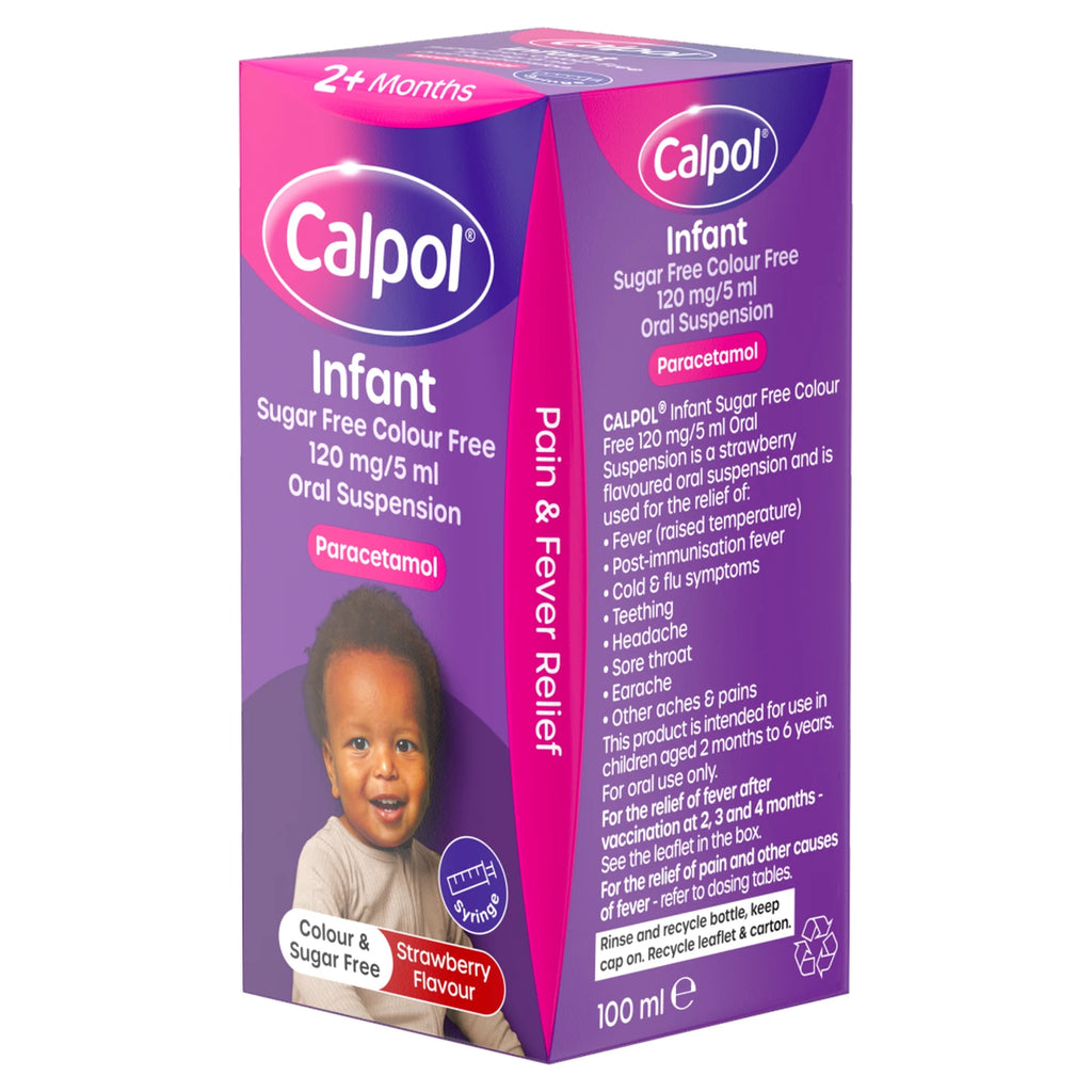 Calpol Infant Sugar & Colour-Free Oral Suspension 2+ Months 100ml