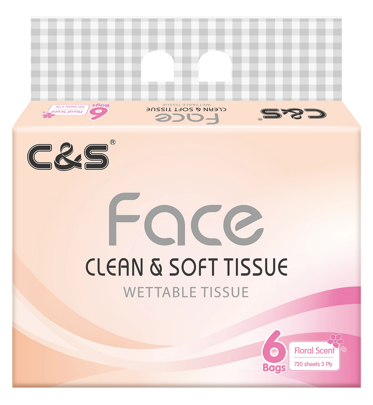 【Back-to-School】C&S Facial Tissues， Floral Scent，3-Ply， 720 Sheets (120 Sheets * 6 Packs)， Family Sharing Pack， Economical
