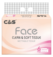 【Back-to-School】C&S Facial Tissues， Floral Scent，3-Ply， 720 Sheets (120 Sheets * 6 Packs)， Family Sharing Pack， Economical