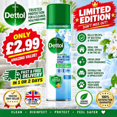 Dettol All-In-One Disinfectant Spray, Crisp Linen, 300ml